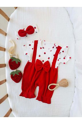 سرهمی قرمز بچه گانه آستین کوتاه NUNU BABY - کد 927812489