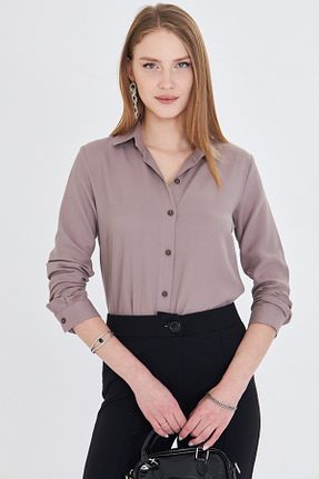 پیراهن سایز بزرگ قهوه ای زنانه رگولار armonika - کد 927808136
