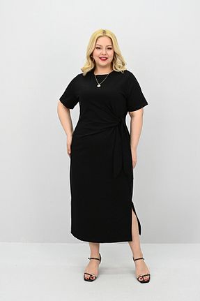 لباس سایز بزرگ مشکی زنانه پارچه Koza Butik - کد 927812427