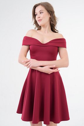 لباس مجلسی و فارغ التحصیلی زرشکی زنانه لیکرا lovebox - کد 42760814