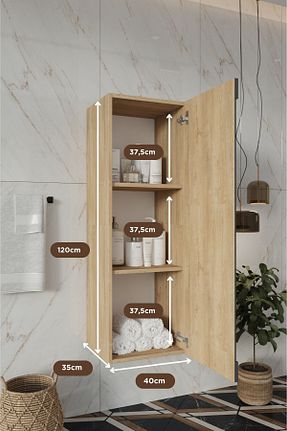 ست کمد حمام بژ BALNEOM - کد 653202049