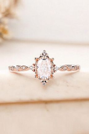 انگشتر برلیان صورتی 14 عیار My Diamond - کد 927806061
