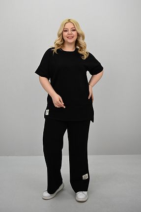 ست گرمکن سایز بزرگ مشکی زنانه سایز بزرگ Koza Butik - کد 927828903