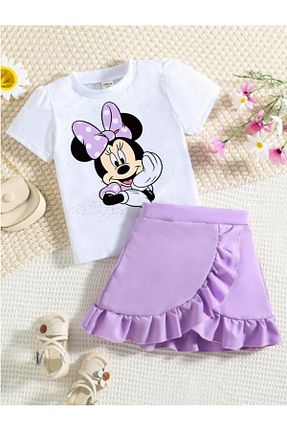 ست بالاتنه و پائین تنه بنفش بچه گانه بافت bebekpare - کد 927820104