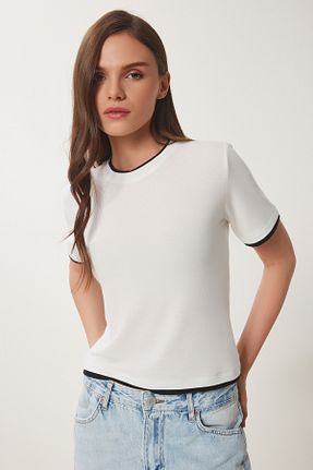 تیشرت سفید زنانه رگولار Lovelyİstanbul - کد 927845314