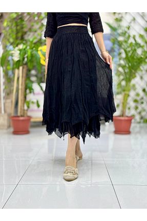 دامن مشکی زنانه ساده Punta Otantik - کد 927826526