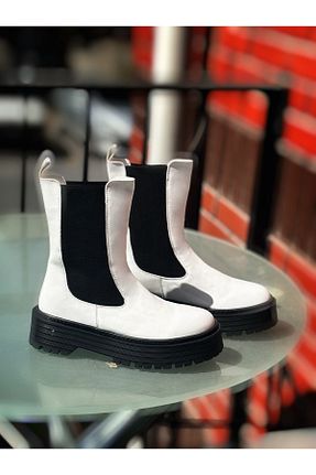 بوت / نیم بوت سفید زنانه چرم مصنوعی NEVE SHOES - کد 927816351