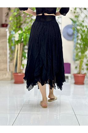 دامن مشکی زنانه ساده Punta Otantik - کد 927826526