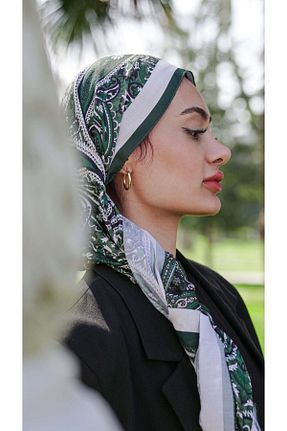 شال سبز زنانه پنبه پلی استر yasmelfemme - کد 927820050