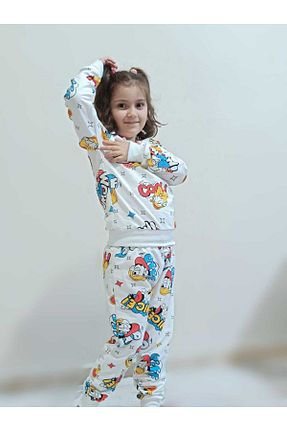 ست بالاتنه و پائین تنه سفید بچه گانه بافتنی ELİF COLLECTİON - کد 927843154