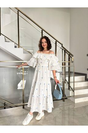لباس سفید زنانه دانتل Butik - کد 927815553