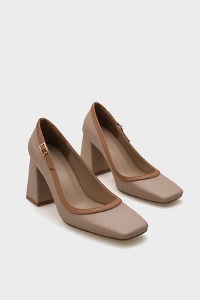 کفش پاشنه بلند کلاسیک بژ زنانه چرم مصنوعی Capone Outfitters - کد 855799620