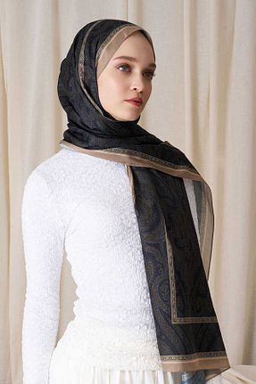 شال طلائی زنانه پنبه ای Madame Polo - کد 927843232