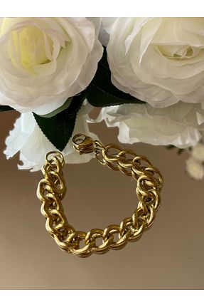 دستبند استیل (فولاد) زرد زنانه استیل (فولاد) RENGARENG - کد 897444660