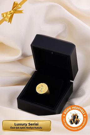 انگشتر نقره طلائی مردانه 925 عیار Lucente Jewellery - کد 902478553