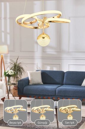 لوستر طلائی آلومینیوم Capella Aydınlatma - کد 854742527