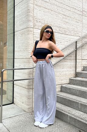 شلوار طوسی زنانه کتان Hera Moda - کد 927846826