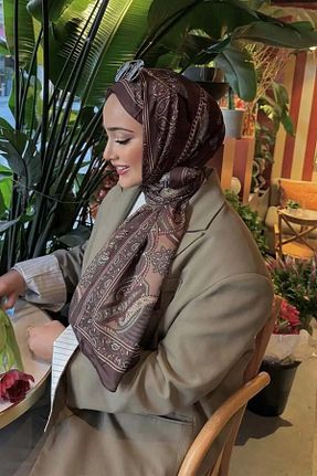 شال قهوه ای زنانه پنبه ای Madame Polo - کد 927843512