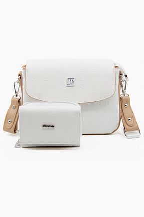 کیف دوشی سفید زنانه چرم مصنوعی Just Polo - کد 927639149