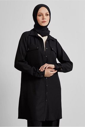 تونیک حجاب مشکی زنانه پلی استر Alvina - کد 927859171