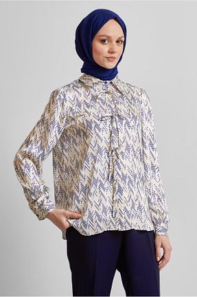 بلوز حجاب سرمه ای زنانه رگولار Alvina - کد 927858484