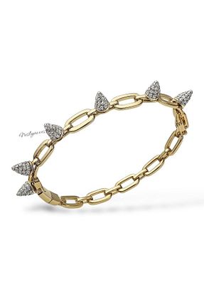 دستبند استیل (فولاد) زرد روکش طلا neslyaccessories - کد 927857928