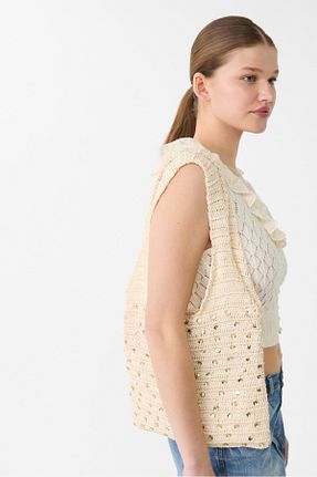 کیف دوشی نباتی زنانه پلی استر Stradivarius - کد 927868194