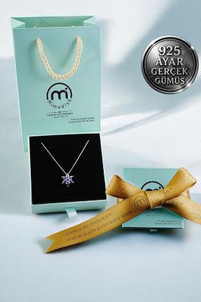 گردنبند نقره بنفش زنانه 925 عیار Mimodish - کد 926312792