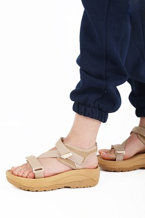 صندل بژ زنانه پاشنه ضخیم diya shoes - کد 899277196