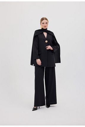 ست بالاتنه و پائین تنه مشکی زنانه بافتنی DEMET - کد 898079391