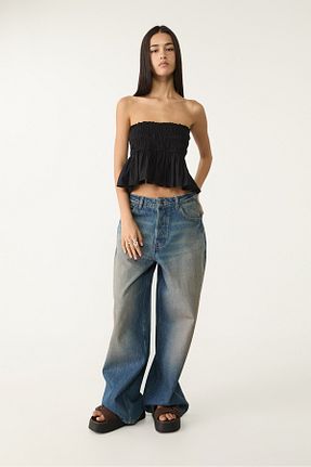 بلوز مشکی زنانه ساده Stradivarius - کد 927870628