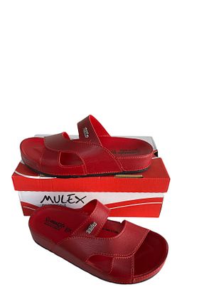 دمپائی قرمز زنانه چرم مصنوعی MULEX - کد 927886274