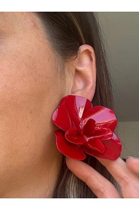 گوشواره جواهر قرمز فلزی bijuxbymrv - کد 927887633