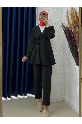 ست بالاتنه و پائین تنه حجاب مشکی زنانه رگولار Ebrar Store - کد 926934866