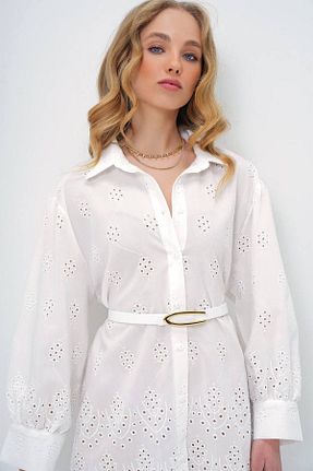 کمربند سفید زنانه چرم مصنوعی Fiori - کد 834403987