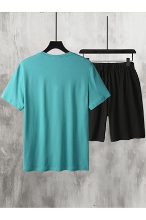 ست بالاتنه و پائین تنه فیروزه ای زنانه بافتنی PENTHİLUS - کد 927890375