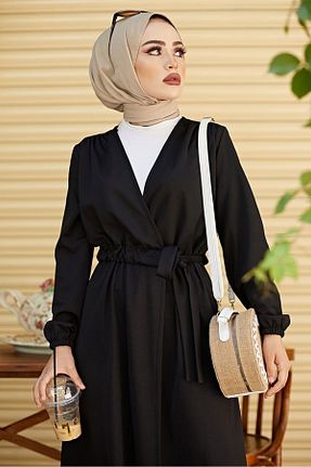 کافتان و کیمونو حجاب مشکی زنانه پلی استر Bestenur - کد 927888689