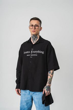 پیراهن مشکی مردانه اورسایز go gang own - کد 927891585