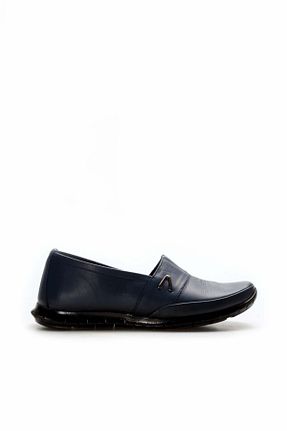 کفش کژوال سرمه ای زنانه چرم خالص Fast Step - کد 36406452