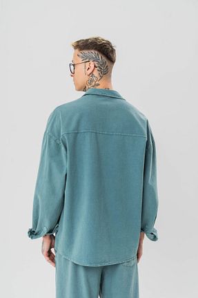 پیراهن فیروزه ای مردانه اورسایز go gang own - کد 927893574