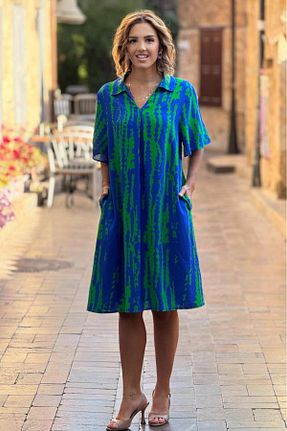 لباس آبی زنانه بافتنی Nevin Kaya Moda - کد 927893766