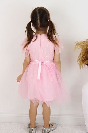 لباس مجلسی و فارغ التحصیلی صورتی بچه گانه توری Mortex - کد 928277889