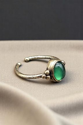 انگشتر جواهر سبز زنانه NBS Beautiful Naturel Stones - کد 927904618