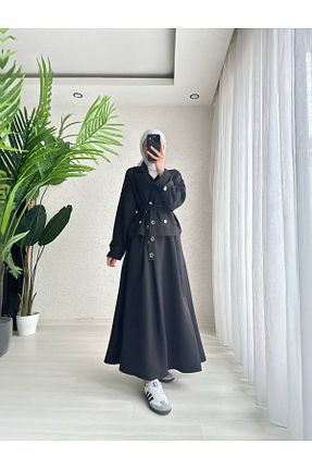 ست بالاتنه و پائین تنه حجاب مشکی زنانه رگولار Elnim - کد 906090260