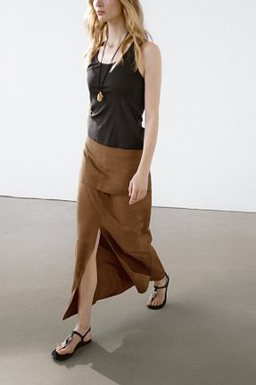 دامن قهوه ای زنانه ویسکون Massimo Dutti - کد 927919527