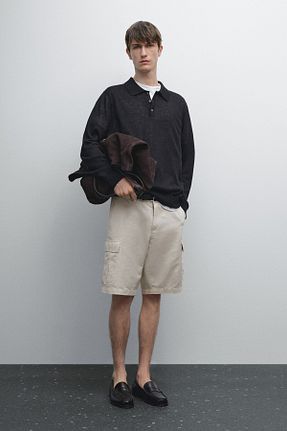 شلوارک و برمودا بژ مردانه پنبه ای Massimo Dutti - کد 927921910