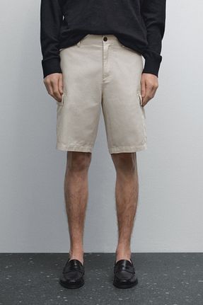 شلوارک و برمودا بژ مردانه پنبه ای Massimo Dutti - کد 927921910