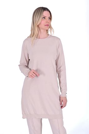 تونیک حجاب بژ زنانه پنبه ای Invee - کد 928084285