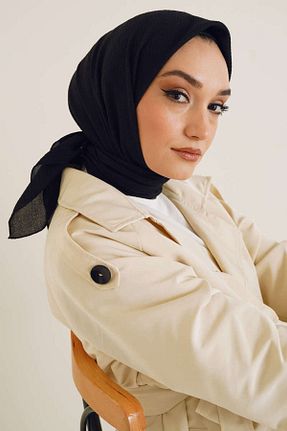 روسری مشکی پنبه پلی استر sevateks - کد 927928563