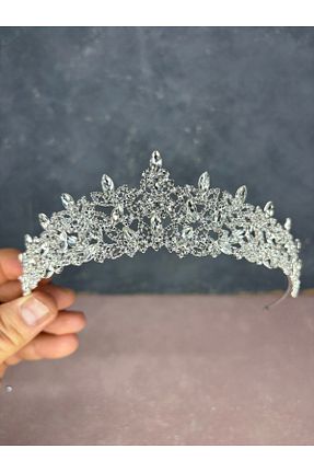تاج سفید زنانه سنگ کریستال Hayalperest boncuk - کد 927927317